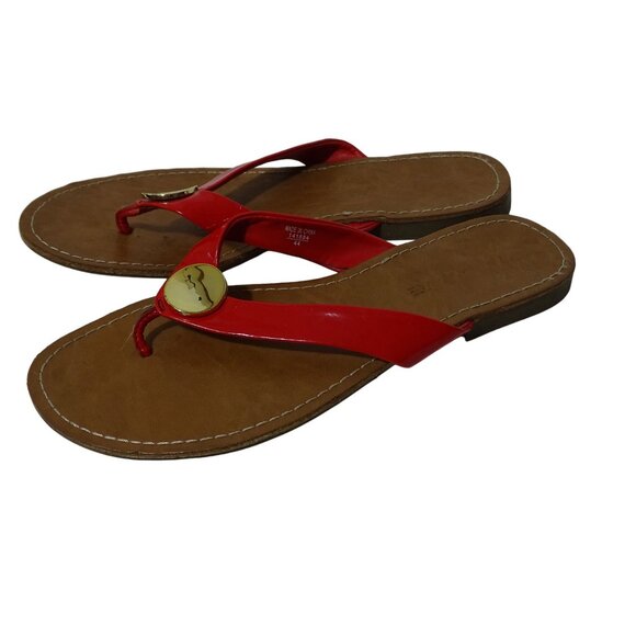 American Eagle by Payless Red Flip Flop Thong Sandals Women Size 7 Flats - Picture 2 of 6